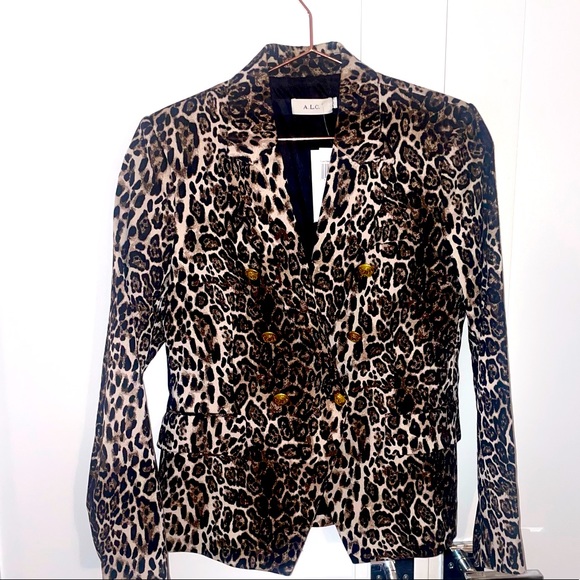 NWT🏷️ A.L.C. Alton Leopard Print Dbl Breasted Blazer sz: 6 - Picture 1 of 7